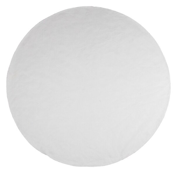 Biely plyšový kučeravý okrúhly koberec Curly Teddy White Off - Ø 120cm - Mars & More