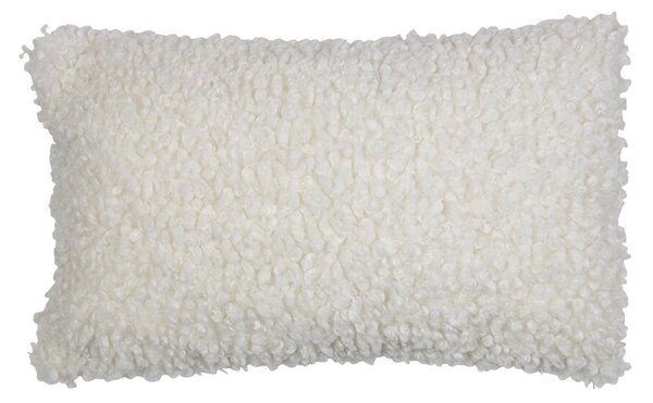 Biely plyšový kučeravý vankúš Curly Teddy White Off - 30*15*50cm - Mars & More