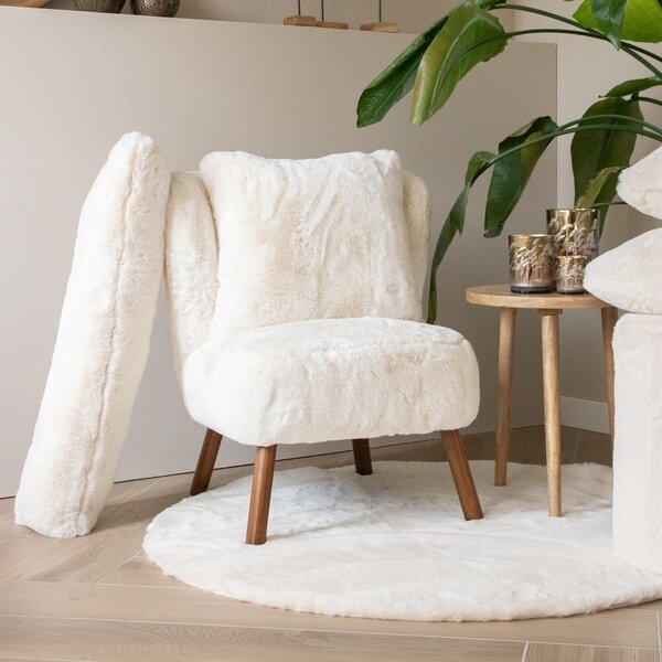 Biely plyšový mäkkučký polštár Soft Teddy White Off - 45*15*45cm - Mars & More