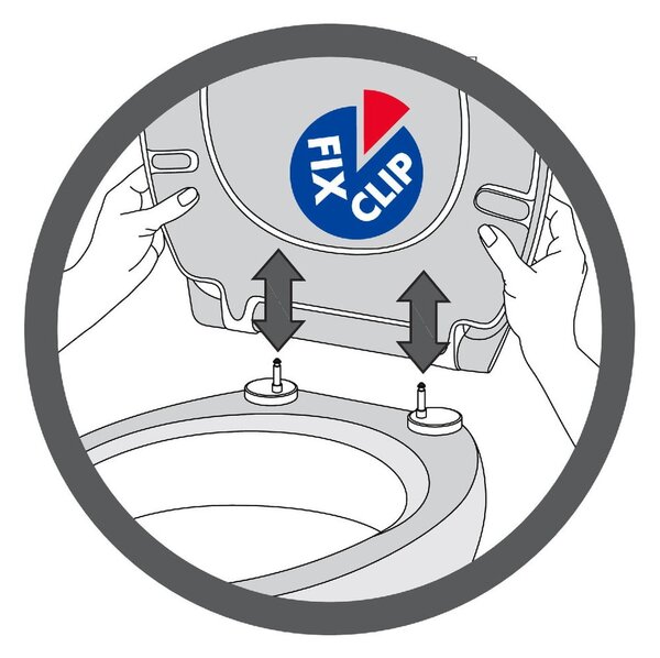 Biele WC sedadlo s jednoduchým zatváraním Wenko Habos, 46 × 36 cm