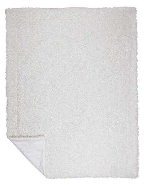Biely plyšový kučeravý pléd Curly Teddy White Off - 130*180cm - Mars & More