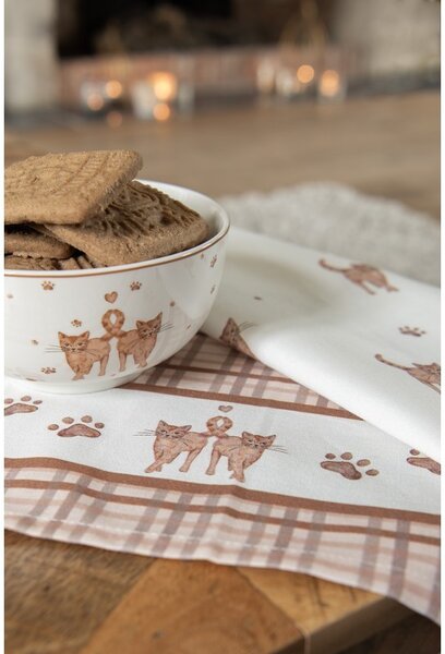 Porcelánová miska s mačičkami Kitty Cats - Ø 14*7cm/ 500ml - Clayre & Eef