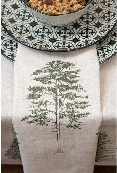 Béžová bavlnená chňapka - rukavice so stromčekmi Natural Pine Trees - 18*30 cm - Clayre & Eef