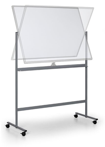 Mobilná obojstranná biela popisovacia tabuľa, magnetická, 1200 x 900 mm
