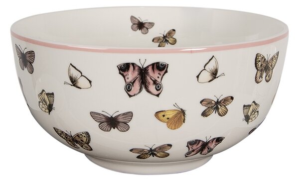 Porcelánová miska s motýlikmi Butterfly Paradise - Ø 14*7 cm / 500 ml - Clayre & Eef