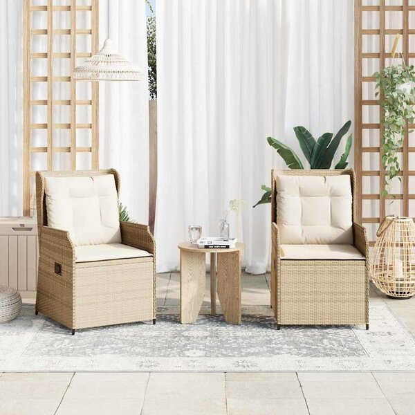 Maison Exclusive – Záhradná lavica, 2 kusy, béžová, umelý ratan