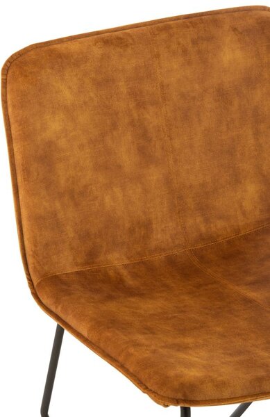 Okrové zamatové kreslo Lounge Isabel Ochre - 71*68*78cm - J-Line by Jolipa