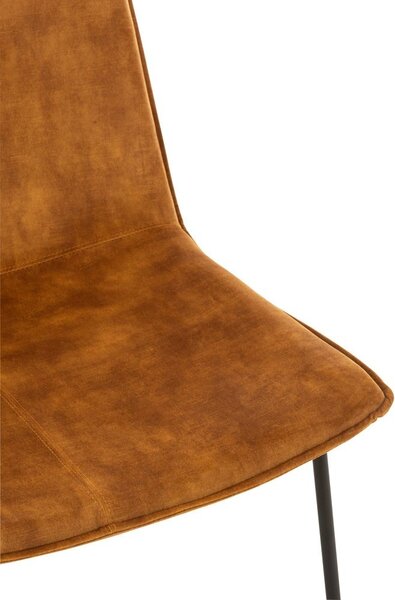 Okrové zamatové kreslo Lounge Isabel Ochre - 71*68*78cm - J-Line by Jolipa