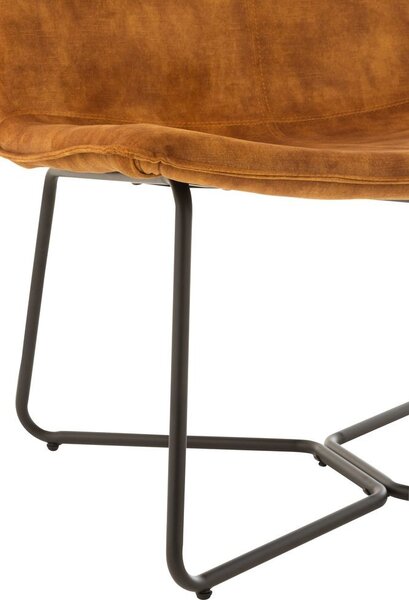 Okrové zamatové kreslo Lounge Isabel Ochre - 71*68*78cm - J-Line by Jolipa