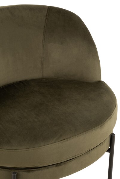 Zelené zamatové okrúhle kreslo Lounge chair Jammy Green - 71*67*66cm - J-Line by Jolipa