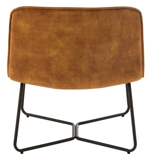 Okrové zamatové kreslo Lounge Isabel Ochre - 71*68*78cm - J-Line by Jolipa