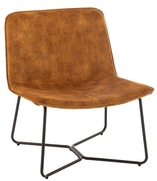 Okrové zamatové kreslo Lounge Isabel Ochre - 71*68*78cm - J-Line by Jolipa