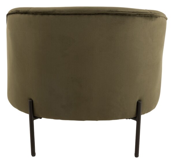 Zelené zamatové okrúhle kreslo Lounge chair Jammy Green - 71*67*66cm - J-Line by Jolipa