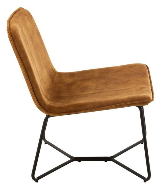 Okrové zamatové kreslo Lounge Isabel Ochre - 71*68*78cm - J-Line by Jolipa
