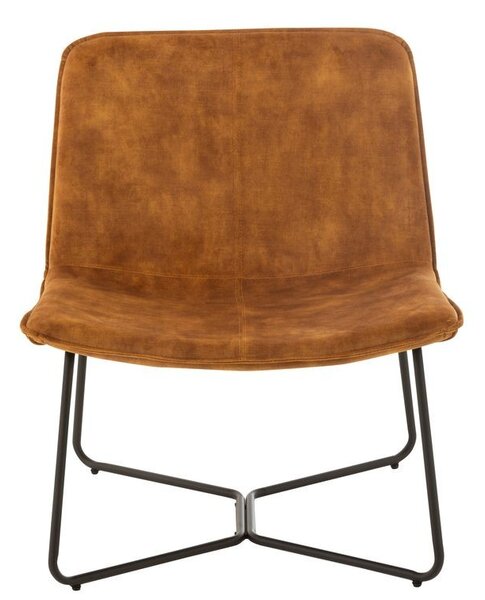 Okrové zamatové kreslo Lounge Isabel Ochre - 71*68*78cm - J-Line by Jolipa