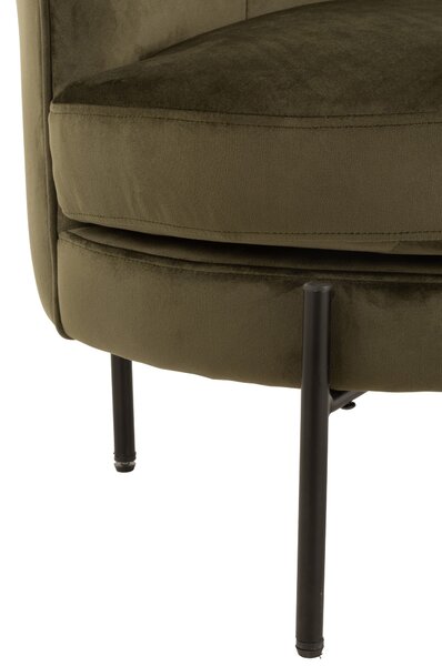 Zelené zamatové okrúhle kreslo Lounge chair Jammy Green - 71*67*66cm - J-Line by Jolipa