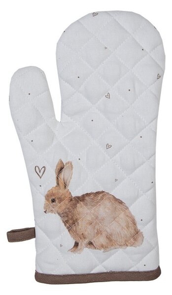 Bavlnená chňapka s motívom zajačika a srdiečok Bunnies in Love - 18*30 cm - Clayre & Eef