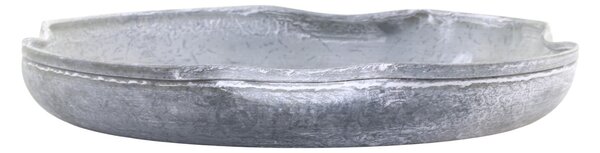 Zinkový antik plechový podnos s ohnutým okrajom Wavy - Ø 21,5*3cm - Chic Antique