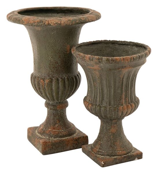Zelený antik kvetináč Antiqou French - Ø 48*71 cm - J-Line by Jolipa
