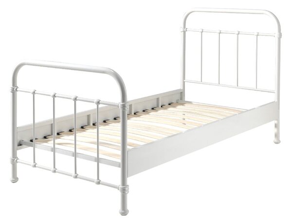 Biela kovová detská posteľ Vipack New York, 90 × 200 cm