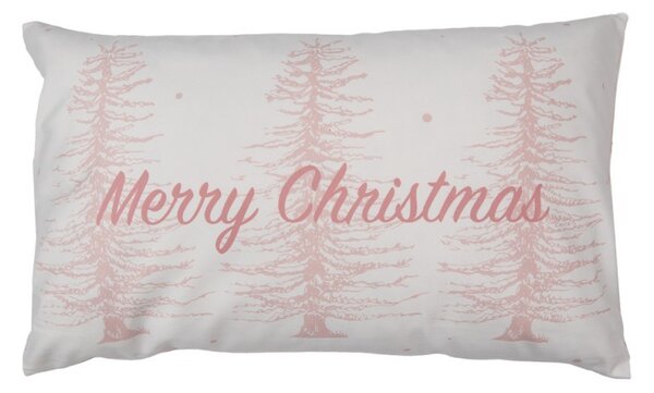 Zimná ružová obliečka na vankúš Merry Christmas - 30*50 cm - Clayre & Eef