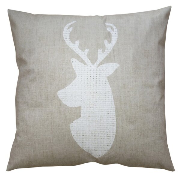 Béžová obliečka na vankúš s jeleňom Deer - 45*45 cm - Clayre & Eef