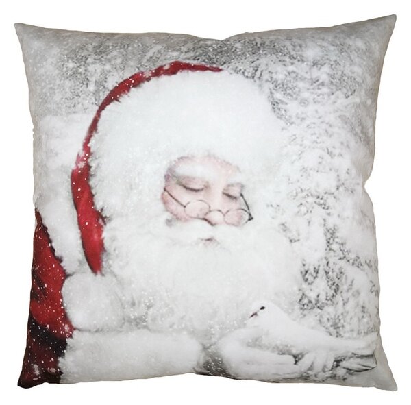 Bielo-červená obliečka na vankúš Santa - 45*45 cm - Clayre & Eef