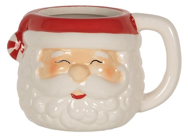 Keramický hrnček hlava Santa - 15 * 11 * 9 cm / 450 ml - Clayre & Eef