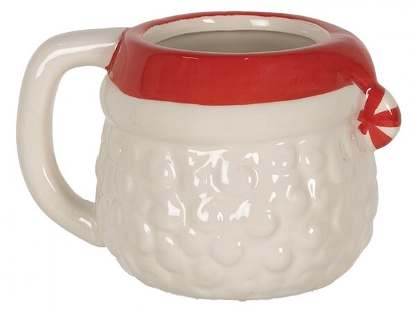 Keramický hrnček hlava Santa - 15 * 11 * 9 cm / 450 ml - Clayre & Eef