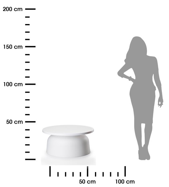 HowHomely Konferenčný stolík OTTO 37 cm biely
