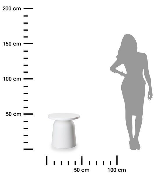 HowHomely Konferenčný stolík OTTO 46 cm biely