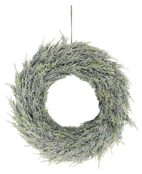 Zelený nástenný veniec s glitrami a snehom - Ø 40 cm - Chic Antique