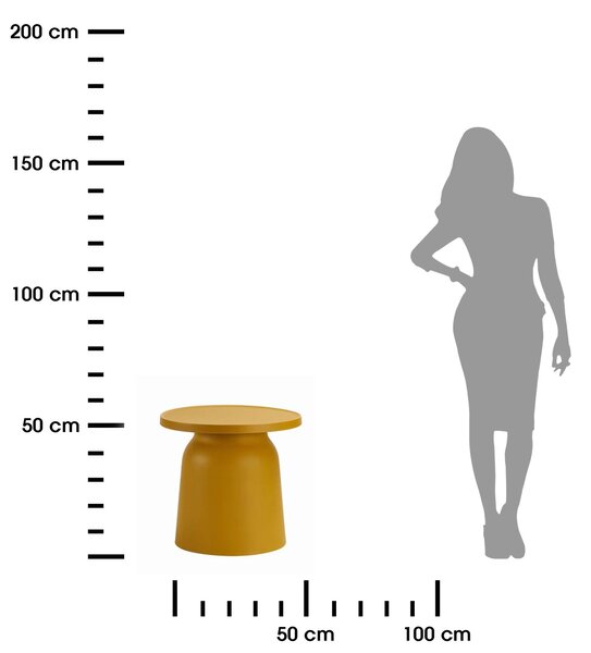 HowHomely Konferenčný stolík OTTO 46 cm žltý