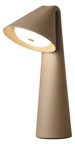 FRANDSEN stolová LED lampa Ami, šedo-béžová, 32 cm, stmievateľná, Krémová / jantárovo žltá, Obývacia izba / jedáleň, kov, Moderný, Stolová lampa