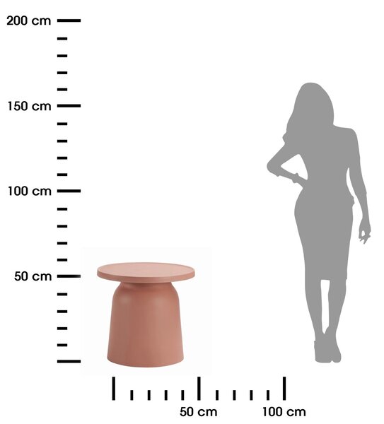 HowHomely Konferenčný stolík OTTO 46 cm pudrovo ružový