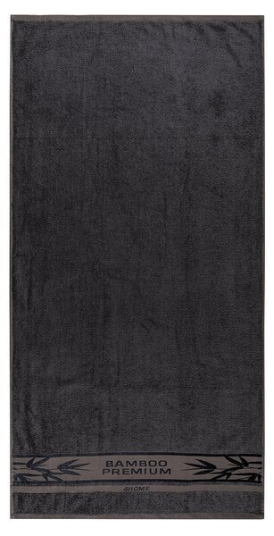 4Home Sada Bamboo Premium osuška a uterák tmavosivá, 70 x 140 cm, 50 x 100 cm