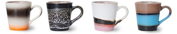 Set 4ks retro hrnček na kávu Espresso 70s Funky - 8* Ø 5,8*6,2cm / 80ml - HKLIVING