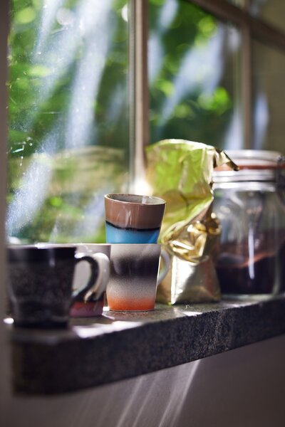 Set 4ks retro hrnček na kávu Espresso 70s Funky - 8* Ø 5,8*6,2cm / 80ml - HKLIVING