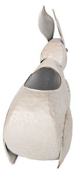 Béžový antik kovový obal na kvetináč v tvare králika - 40*17*40 cm - Clayre & Eef