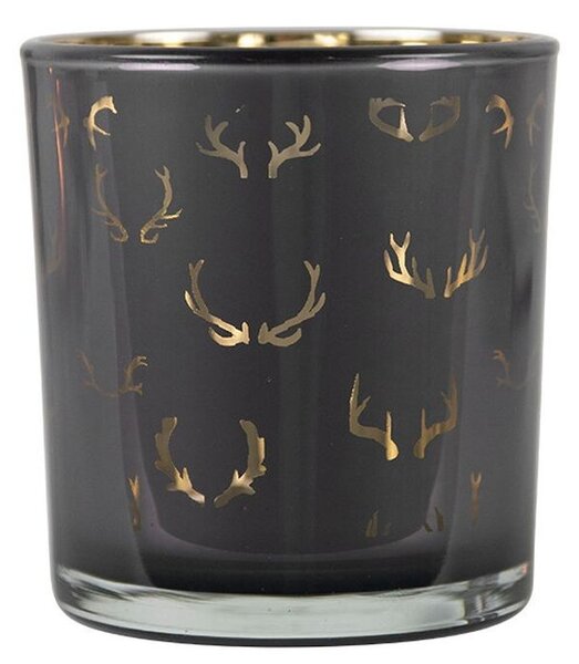 Granitový skleněný svícen s parohy Antlers S - 7*7*8cm - Mars & More