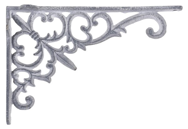 Šedá antik liatinová policová konzola Ornament - 18*3,5*12 cm - Chic Antique