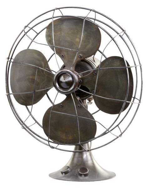 Mosadzný dekoratívny retro ventilátor na podstavci Factory - 31*21*37cm - Chic Antique