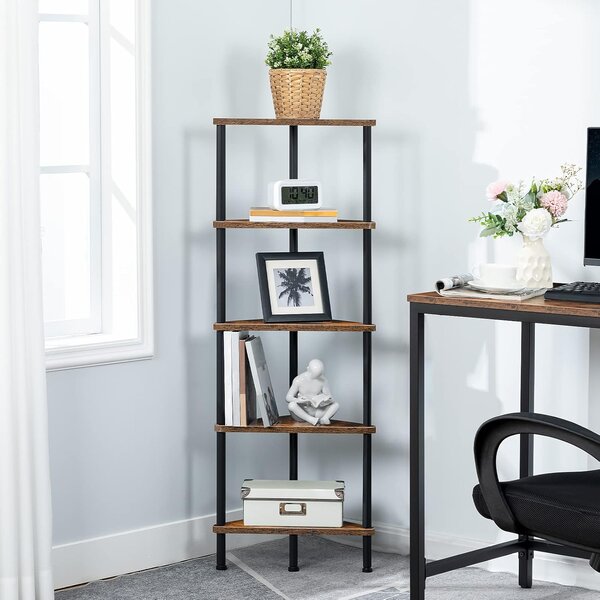 Rohový regál Vasagle Ebbi 30 cm hnedý/čierny