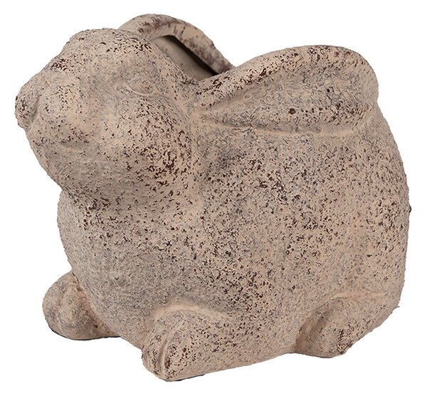 Béžový antik dokoračný kvetináč králik Rabbi - 17*12*12 cm - Clayre & Eef