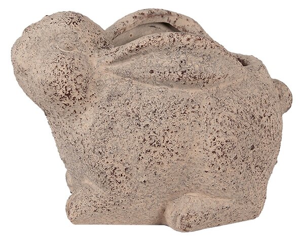 Béžový antik dokoračný kvetináč králik Rabbi - 17*12*12 cm - Clayre & Eef
