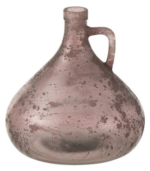 Ružová antik sklenená váza s uškom Vannia - 17*17*18 cm - J-Line by Jolipa