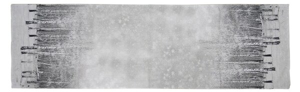 Behúň na stôl so zasneženými stromami - 41*140 cm - Clayre & Eef