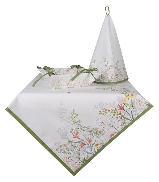 Bavlnená okrúhla utierka s lúčnymi kvetmi Wildflower Fields - Ø 80 cm - Clayre & Eef