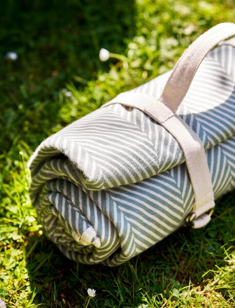 Pikniková deka Tubney Herringbone Rosemary 150 × 180 cm
