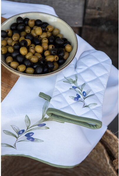 Bavlnený behúň na stôl s olivami Olive Fields - 50*160 cm - Clayre & Eef
